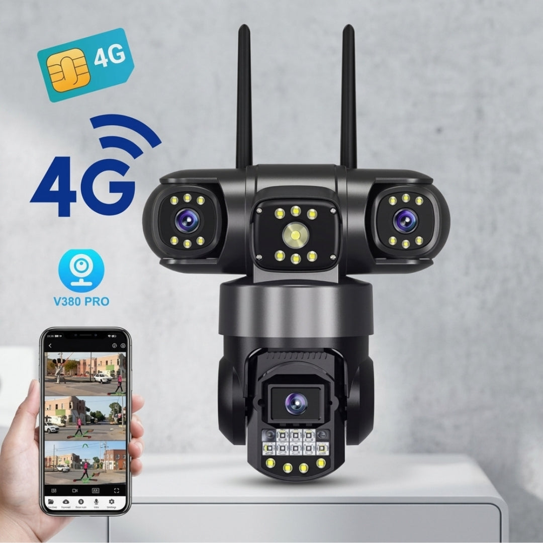4G 3 Lens 3 View 9 MP Color Night Vision CCTV